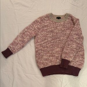 J. Crew Pink and Purple Crew Neck Sweater